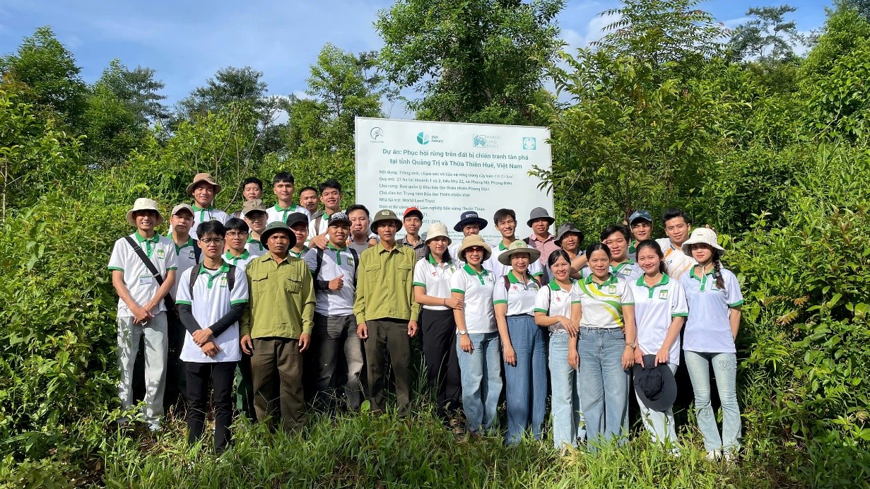 Figure 3. Training participants, members of FORSU Hue team, and the staff of Phong Dien Nature Reserve Management Board in the field